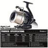 Metal Fishing Reel for Carp and Sea Fishing Spinning Type with High Gear Ratio Dual Color and Dense Line Arrangement  for Long Distance Casting