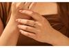Yuan Tong Ti S925 Sterling Silver Leaf Ring with Pave Diamonds, Shiny and Versatile Retro Fashion for Women
