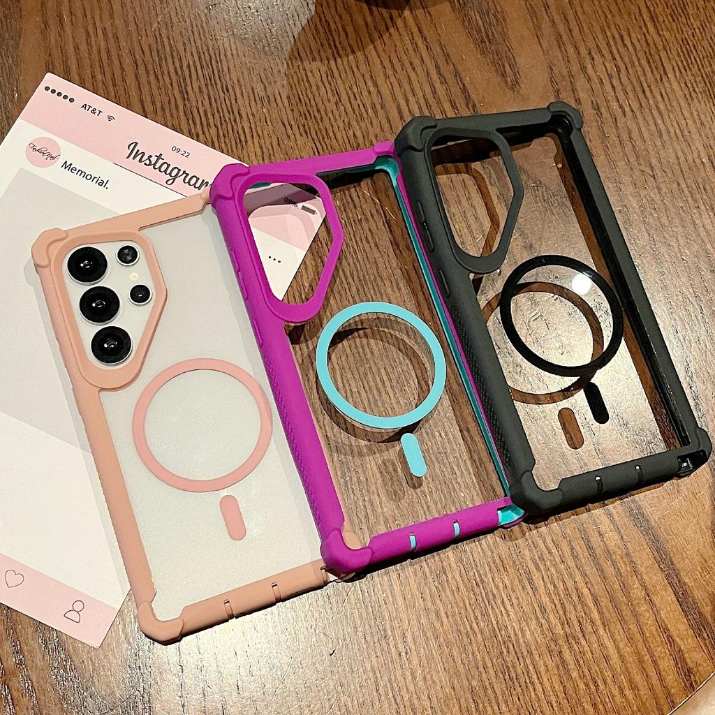 For Samsung Galaxy S25 Ultra Magnetic Case Clear Anti Drop TPU + PC Phone Cover