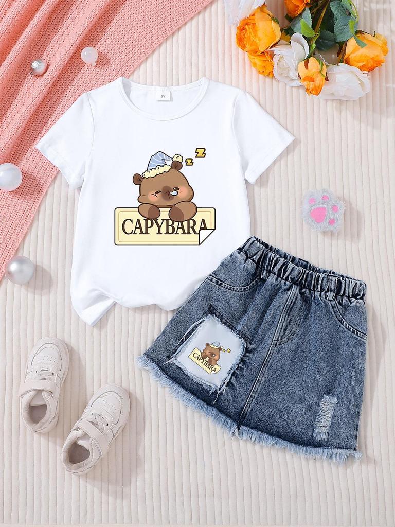 Set di gonne casual in denim alla moda per bambine