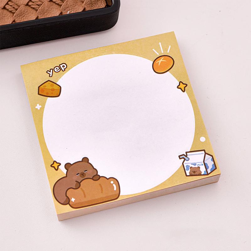 

50Sheets Cartoon Cute Capybara N Times Sticky Notes Kawaii Students Messages Note Mini Portable Self Adhesive Sticky Notes