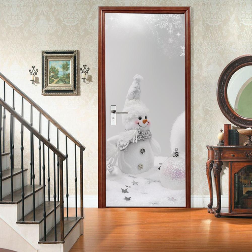 3D Door Mural Sticker Peel and Stick Door Wallpaper Golden Buddha Castle Moon Mermaid Flower Home Decor Removable