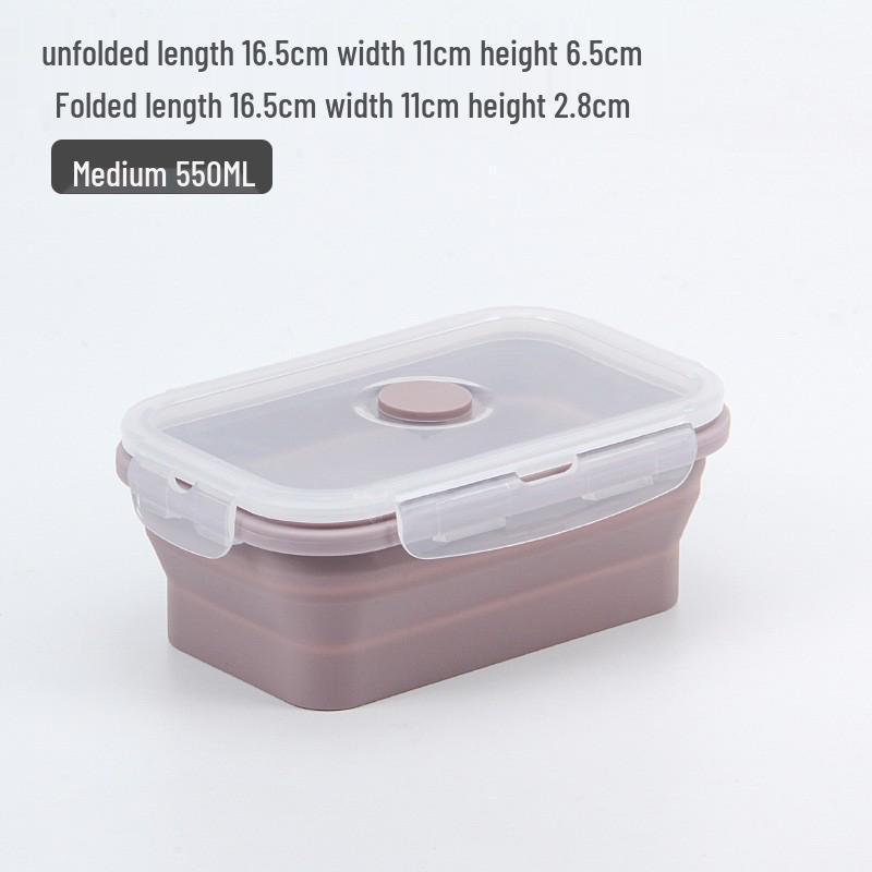 Collapsible Silicone Lunch Box Set: Microwave Steaming, Fresh-Keeping, 4-Piece Bento for Office & Picnic