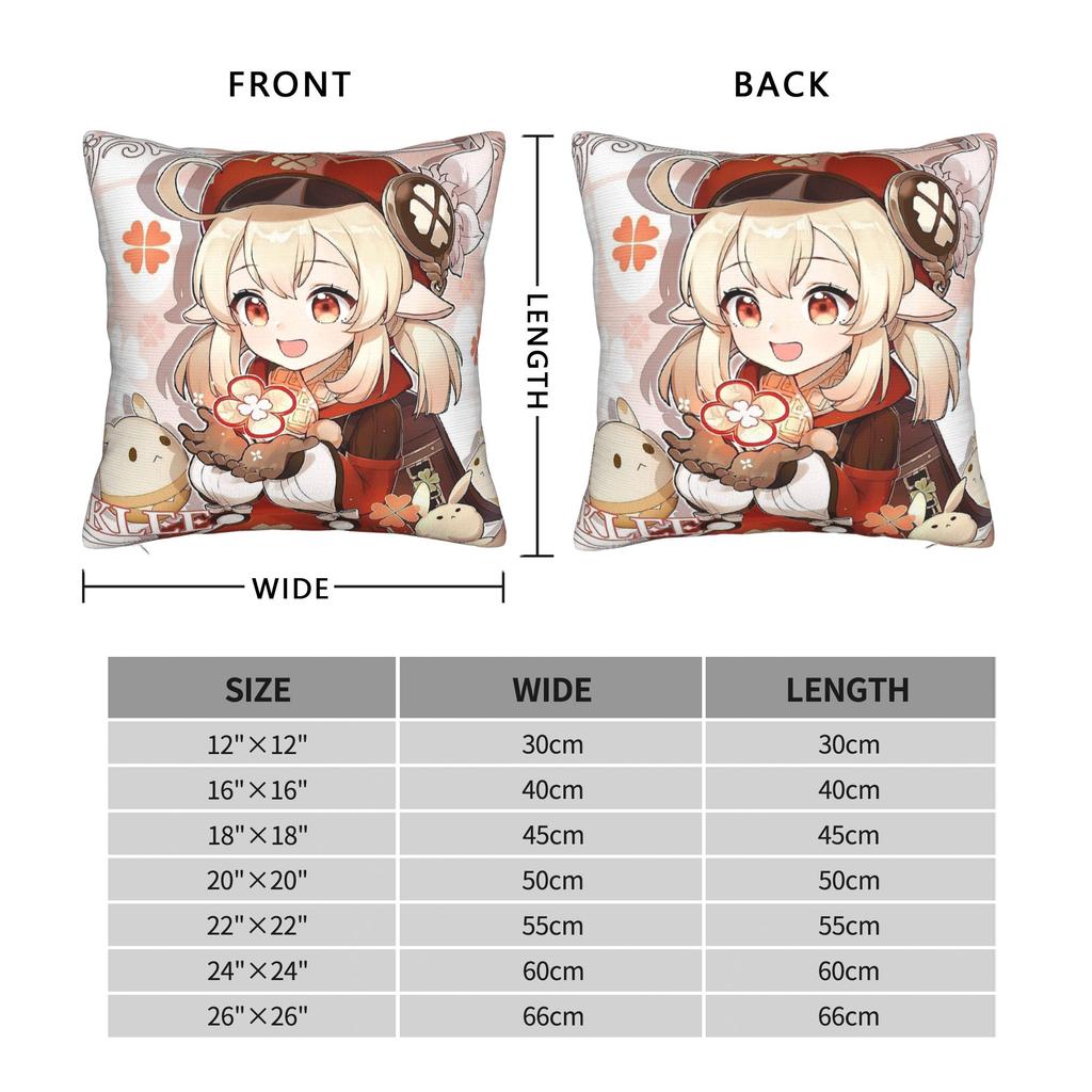 Genshin Impact Klee Pillow Case Comfy Pillow Cover Fashion Pillowcases For Chair Sofa Home Decor