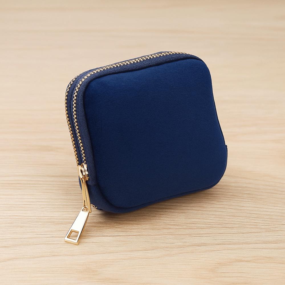 Sac de Rangement pour Bijoux Double Couche Boucles d'Oreilles Velours Porte-Bijoux Pochette Sac d'Emballage pour Bijoux Vacances