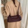PU Suede Hobo Bag Women's Fashion Shoulder Tote with Multiple Zip Pockets Casual Everyday Handbag
