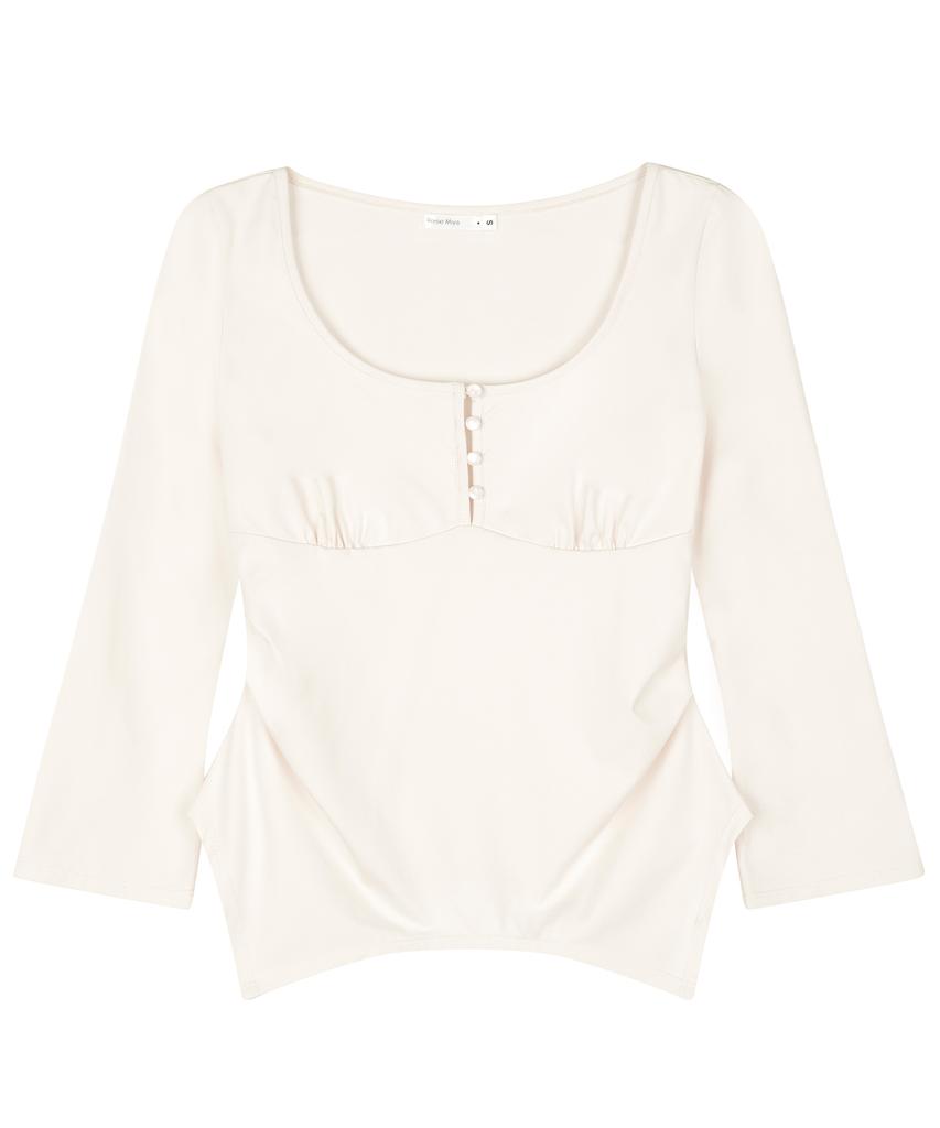 Leijeumiya Arin Silky Slim Top [Ivory]