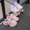 Girls sneakers 2025 rotating button shoes butterfly princess wind dad shoes breathable mesh children's casual shoes