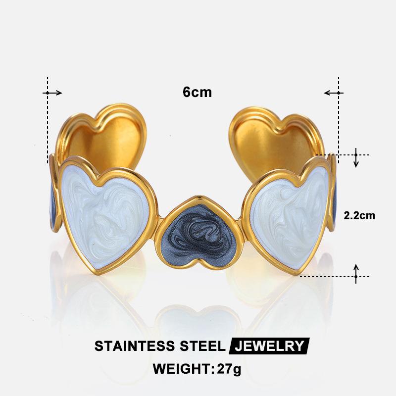 

Браслет Европейский и Американский преувеличенный новый браслет из нержавеющей стали с капающим маслом Love, высокое чувство, 18-каратное золотое покрытие, открывающийся браслет, украшение