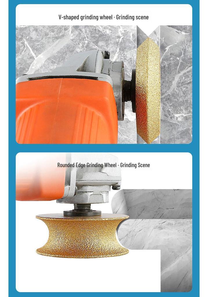 Stone Edge Grinding Wheel for French Edge Granite & Marble Tile - Trimming, Rounding, and Grooving with Angle Grinder