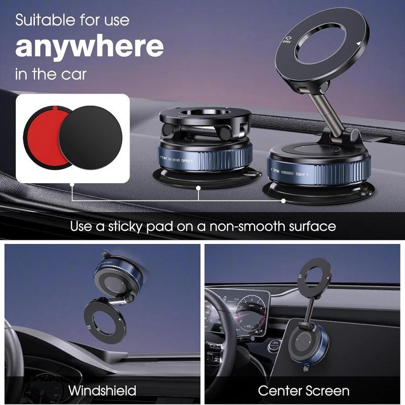 New Magnetic Car Phone Holder - Strong Suction & Universal Fit for Navigation