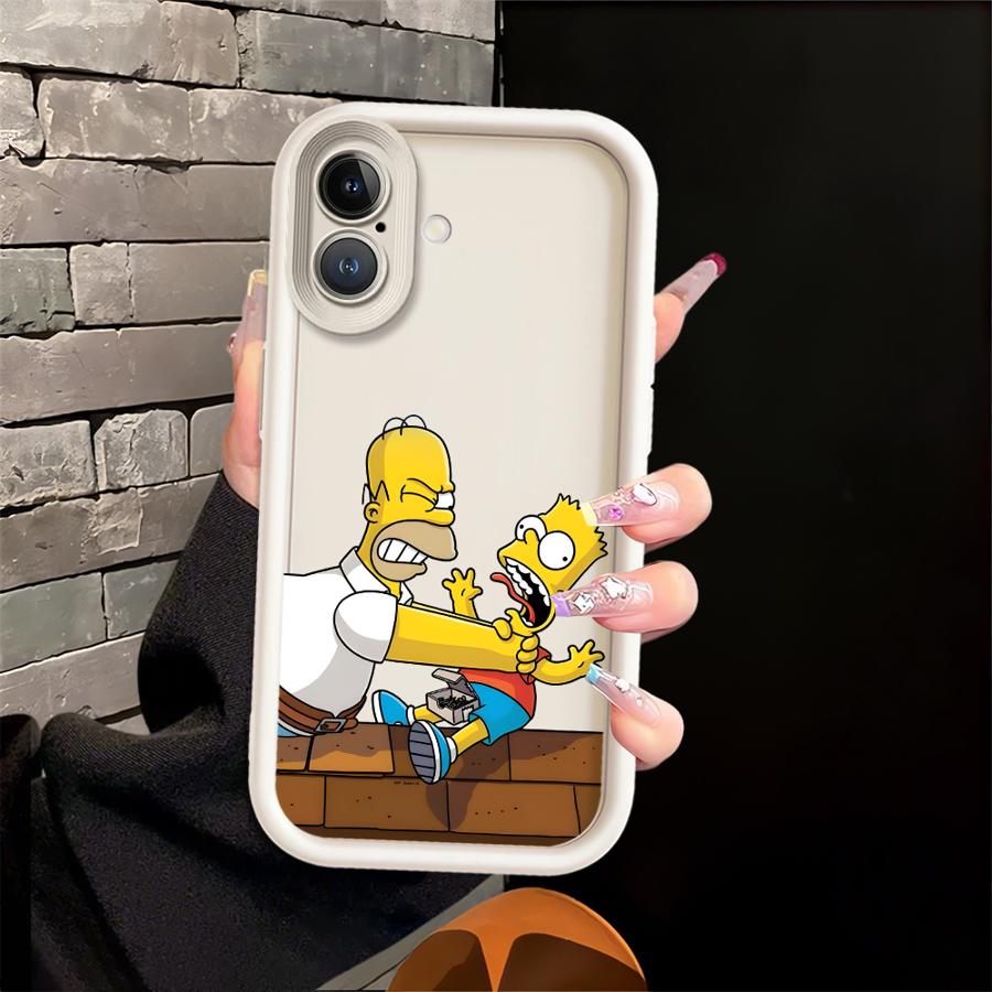 Phone Cover Case for Apple iPhone 17 Pro Max 16e 13 Mini 11 12 16 XR 14 Plus XS Air 15 The Simpsons Homer Bart