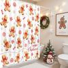 Merry Christmas Shower Curtain For Bathroom Cute Gingerbread Man Snowflake Shower Curtain For Christmas Bathroom Decorwaterproof