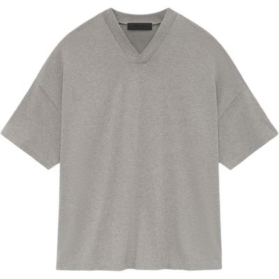 Essentials SS24 T-shirt με V λαιμόκοψη Γκρι μελανζέ Ανδρικό 125SU244211F