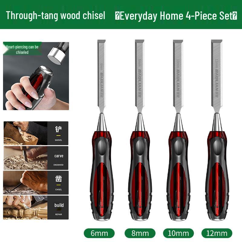 Baolian High Speed Steel Mortise and Flat Chisel Set for Woodworking