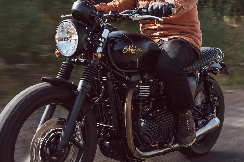 Motone MMU080 Exhaust Clamp Nut T100 T120 Street Twin, Street Scrambler, Thruxton, Brass, Forged