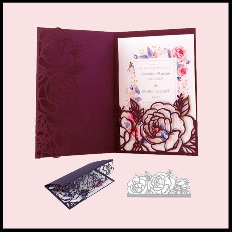 Rose Einladung Metall-Stanzschablonen Schablone DIY Scrapbooking Album Stempel Papier X3UC