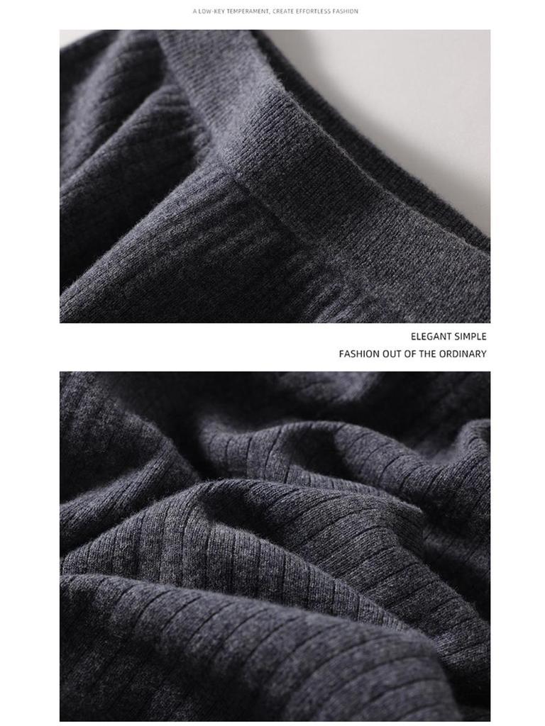 Women's High-Waist Knitted Bodycon Midi Skirt with Slit - Autumn/Winter 2024