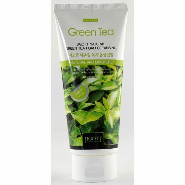 Jigott Natural Green Tea Foam Cleansing Facial Cleanser 180ml (W61F0F4)