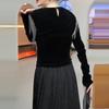 240g Korean Gold Velvet Tassel Long Sleeve T-shirt for Women - Chic Autumn/Winter Fashion Top