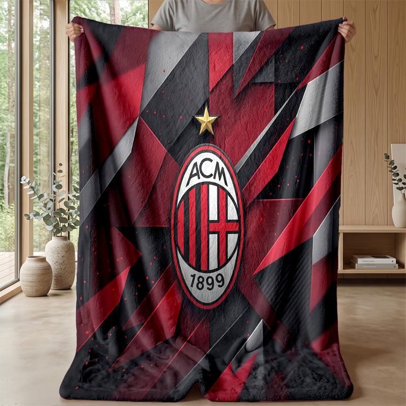 AC Milan Theme blanket Soft Flannel Blanket Plush Throw Blanket Cozy Sofa Bed Blanket for Home Decor