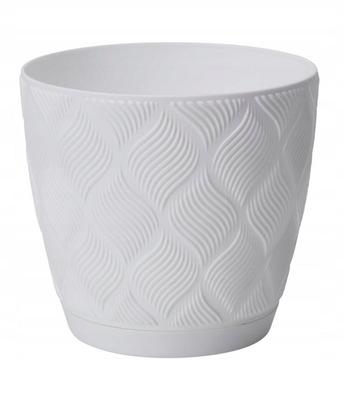 Flow Petit Eco Recycled Flowerpot with Saucer 17 White Form-Plastic