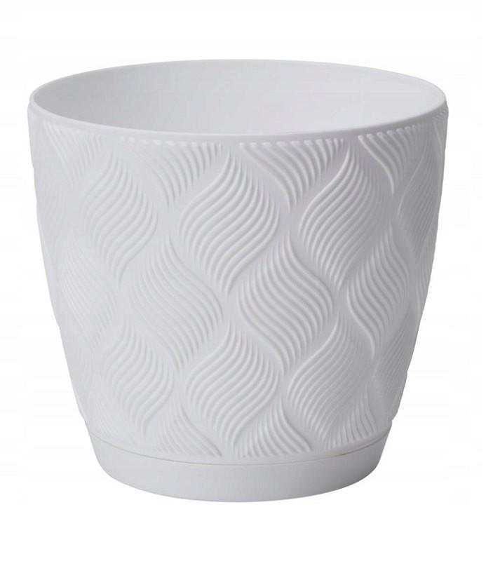 Flow Petit Eco Recycled Flowerpot with Saucer 17 White Form-Plastic