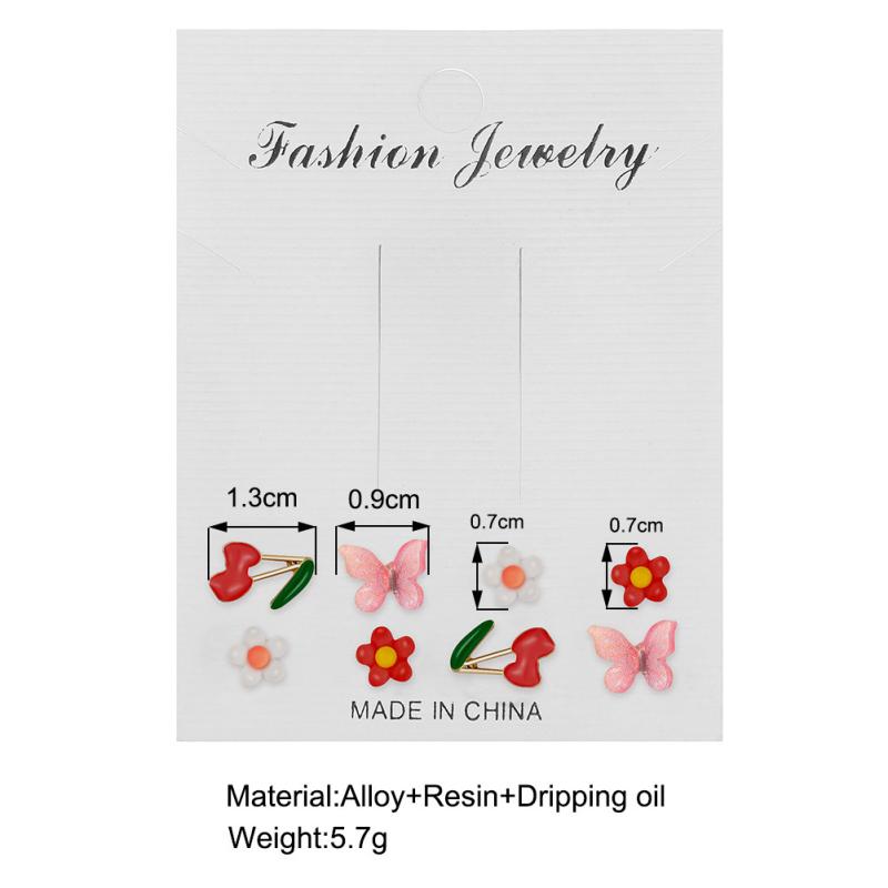 Frauen Ohrstecker Set süße süße Blume Schmetterling Ohrringe Schmuck Zubehör für Mädchen