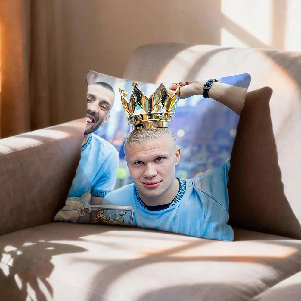Football Star EErling HHaaland   Pillow Case Pattern Printed Pillowcase For Living Room Sofa Cushion Cover