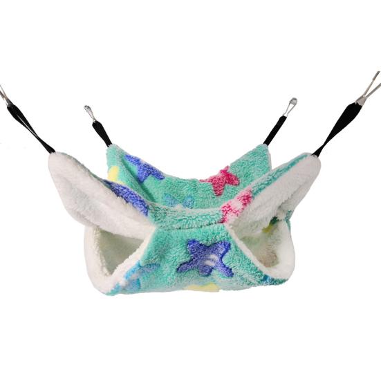 

Гамак двухслойный для домашних питомцев, сахарных поссумов, хомяков, подвесная спальная сумка для белок L зелёный