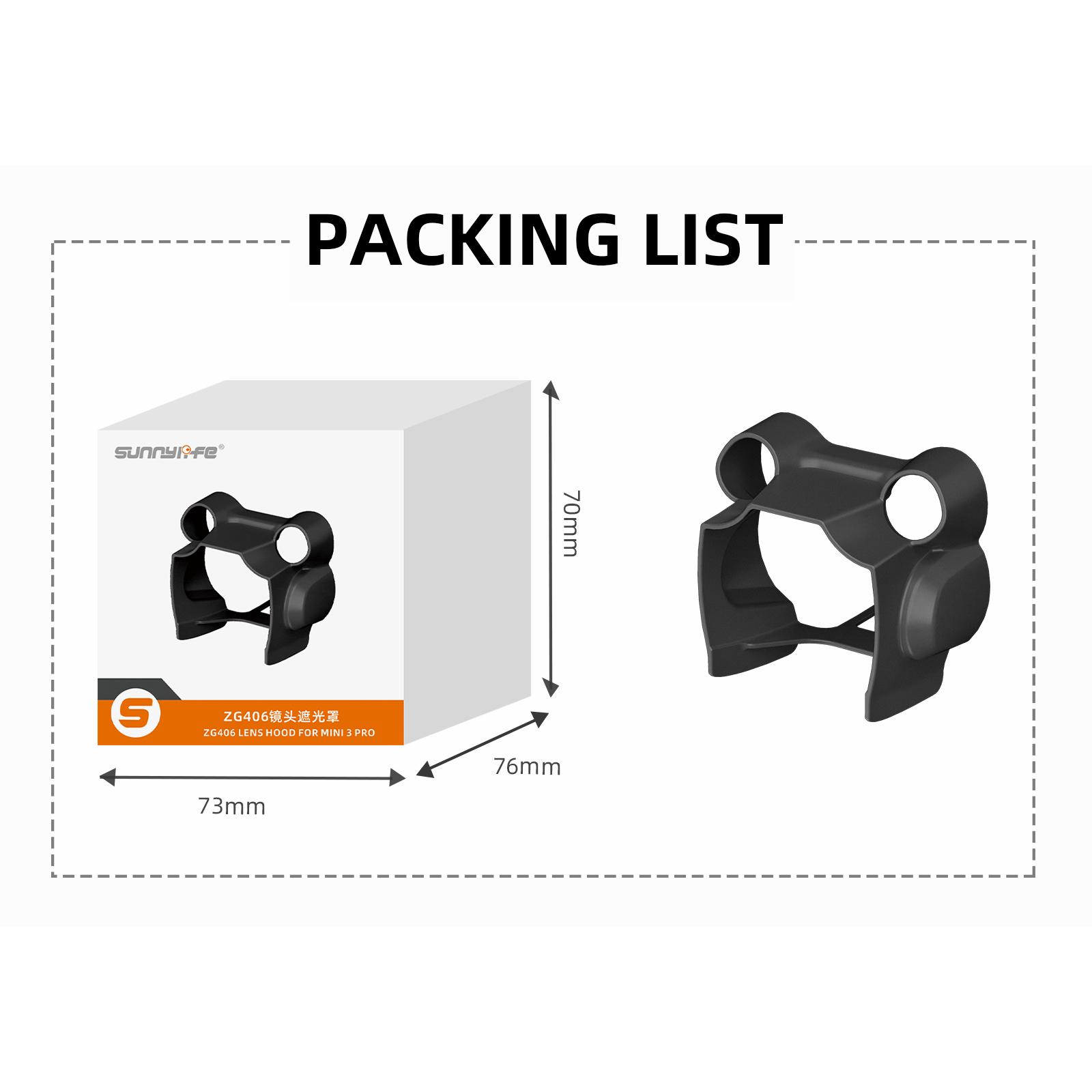 

Бленда для дрона DJI Mini 3 Pro Аксесуари Захист від відблисків Сонцезахисний козирок Захисна кришка Захист камери чорний