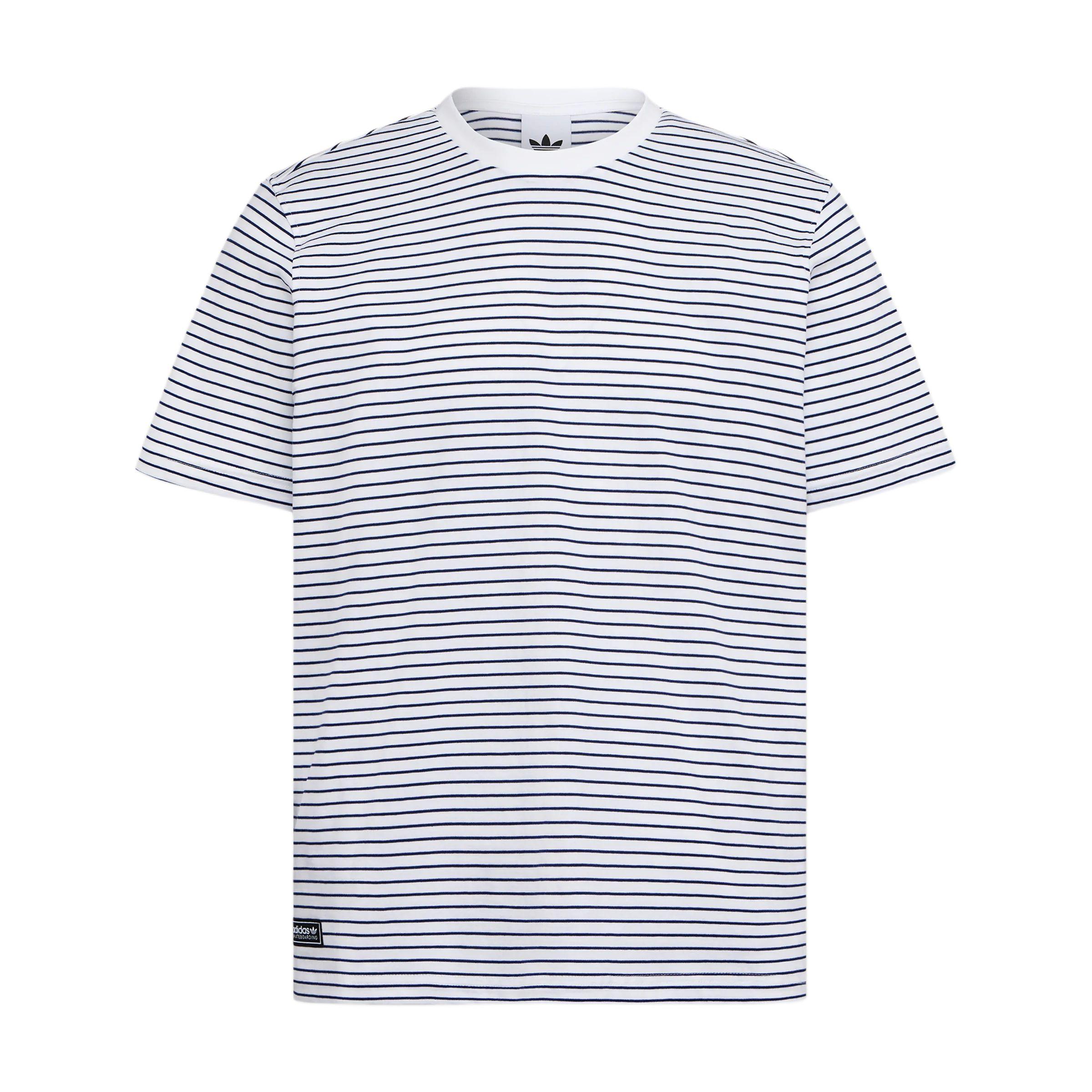 Adidas Originals Skateboarding Yarn Dye Loose Striped Crew Neck Sports Short Sleeve T-Shirt Men Tops KY7975 XS