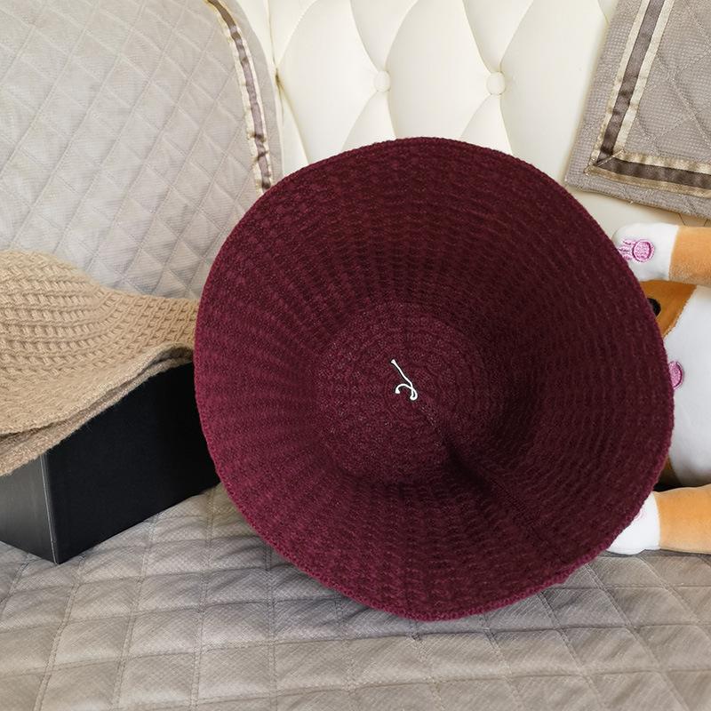 Fashion Knit Bucket Hat Soft Spring Autumn Warm Fisherman Hat Beanie Cap Crochet Knitted Skull Hat Women Basin Hat