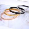 Luxury CZ Crystal 4mm Cuff Bangle for Women Classic Cubic Zirconia Love 316L Stainless Steel Bracelet Jewelry AB19063