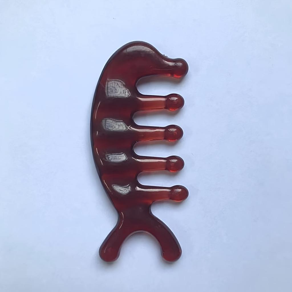 1pc Scalp Massage Comb - 5-Finger Design for Deep Relaxation, Fatigue Relief & Gua Sha Relax, Durable Plastic, Head Massager, Acupuncture