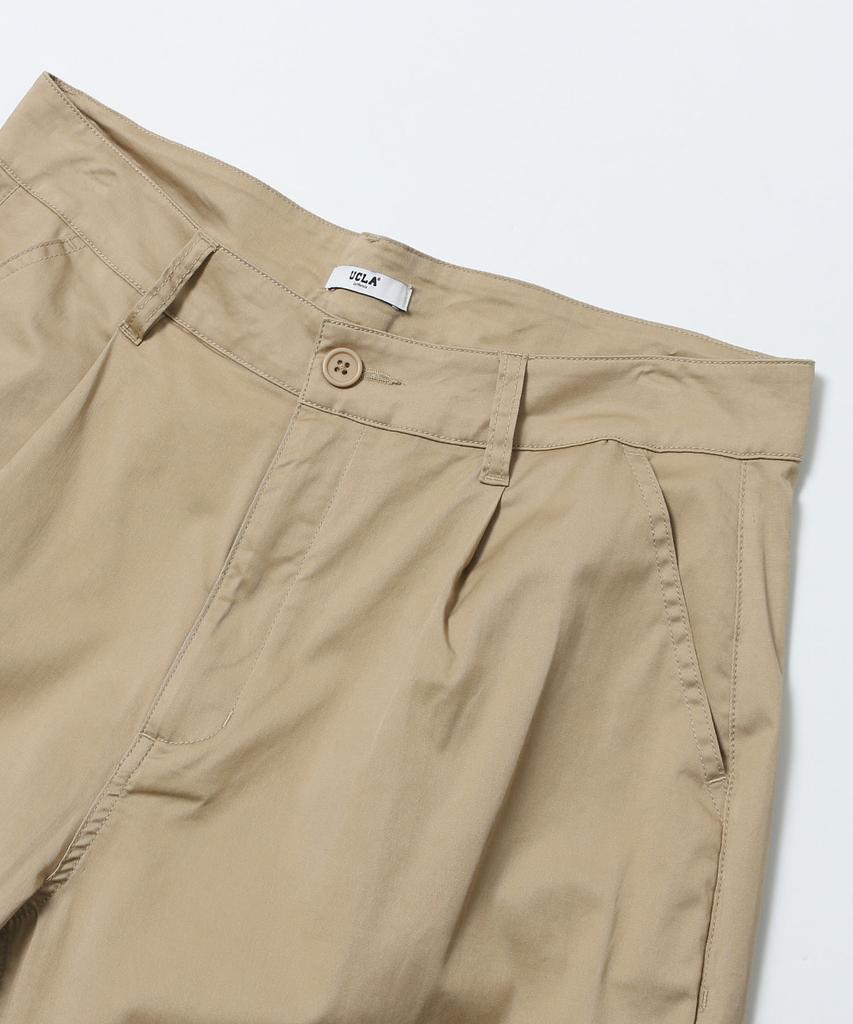 UCLA Unisex Washed Single-Pleat Wide Pants [Beige](Uc4Lp20)