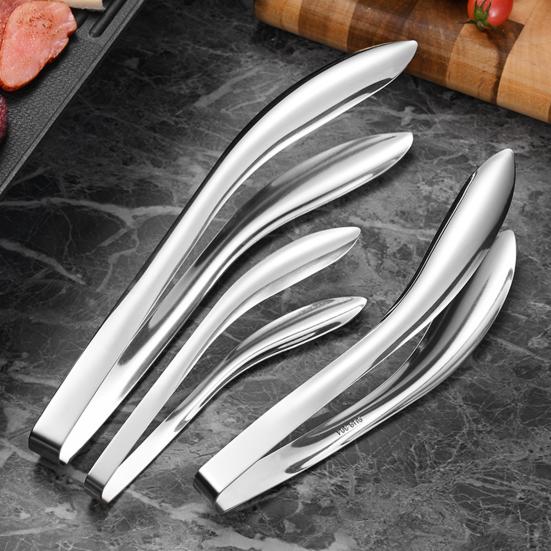 Stainless Steel Serving Tongs Multi-functional Kitchen Food Clamp for Cooking Toast Bread Salad Barbecue Grilling Baking Frying