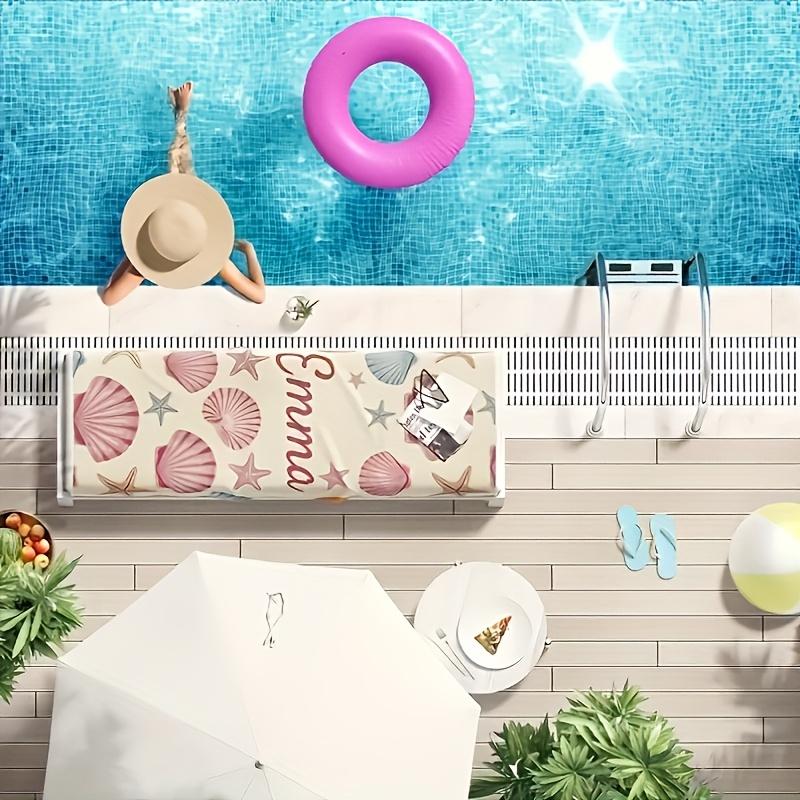 Asciugamano da Spiaggia Personalizzato a Strisce Nome/Logo Personalizzato Asciugamano Sovradimensionato in Microfibra Regalo per Feste Estive per Spiaggia Nuoto Bagno Sport