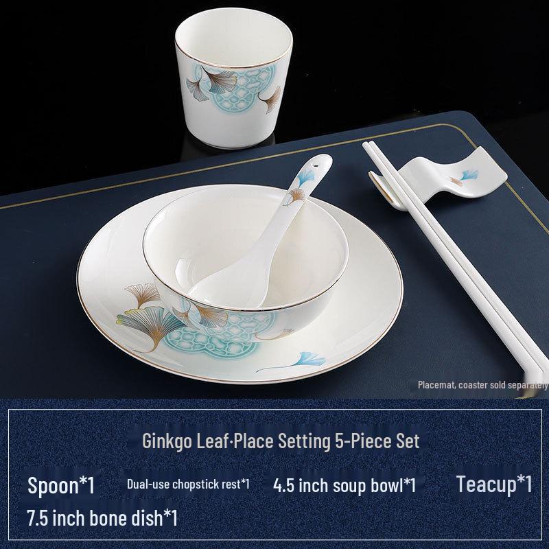 Abay Ginkgo Leaf Bone China Tableware Set