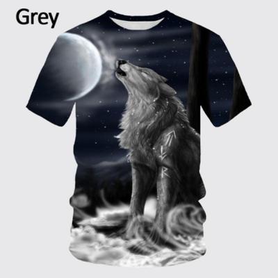 Summer Fantasy New Design Wolf 3D Printing Men's Round Neck New Short-sleeved T-shirt