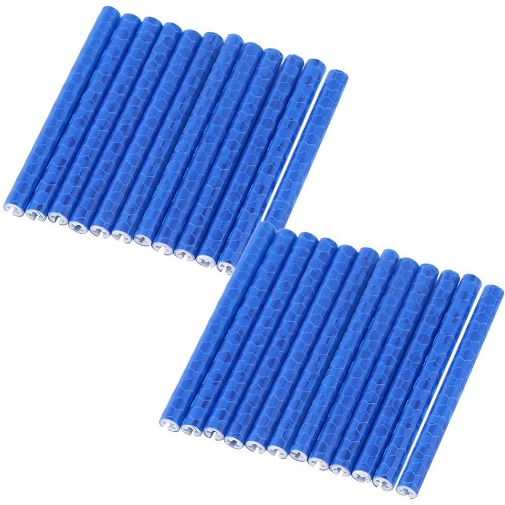 24Pcs Colorful Bicycle Wheel Reflective Strips ABS Easy Installation Cycling Wheel Reflector Clips