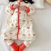 Kids Winter Warm Zipper Footed Pajamas With Cotton Padding Toddler Sleepwear Ages 1-5 Years