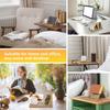 Wooden Bookshelf Organizer with Phone Holder Natural Wood Triangle Book Stand Desk Valet with Cup Holder Picture Frame