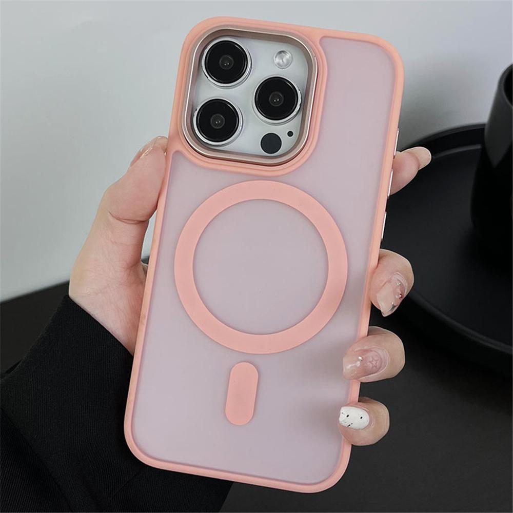 Matte Translucent For Magnetic Wireless Charge Case For For Iphone 17 16 11 12 13 14 1 Pro Max Hard Armor Shockproof Cover