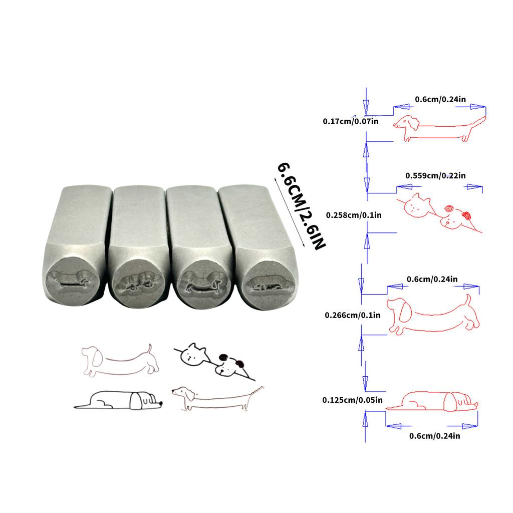 Metal Design Stamps Punch Tool Intricate Metal Stamps with Dog for Creating Custom Jewelry and Craft Designs