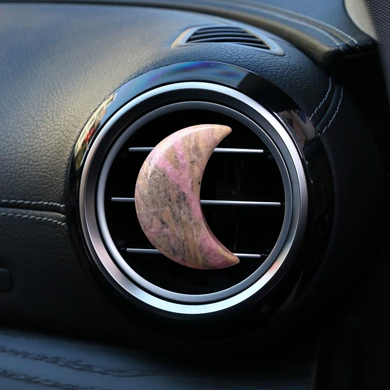 Crystal Moon Car Air Freshener Perfume Clip Women Pink Moon Interior Decoration Auto Air Conditioner Outlet Fragrance Diffuser