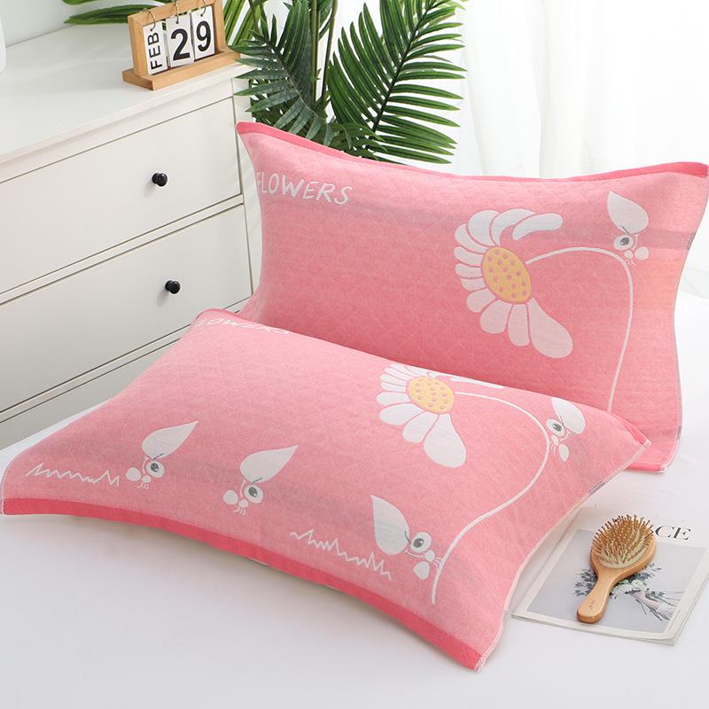Three-Layer Gauze Cotton Pillowcases: Dirt-Resistant, Mite-Proof, Soft, Thickened, No Pilling or Shedding.