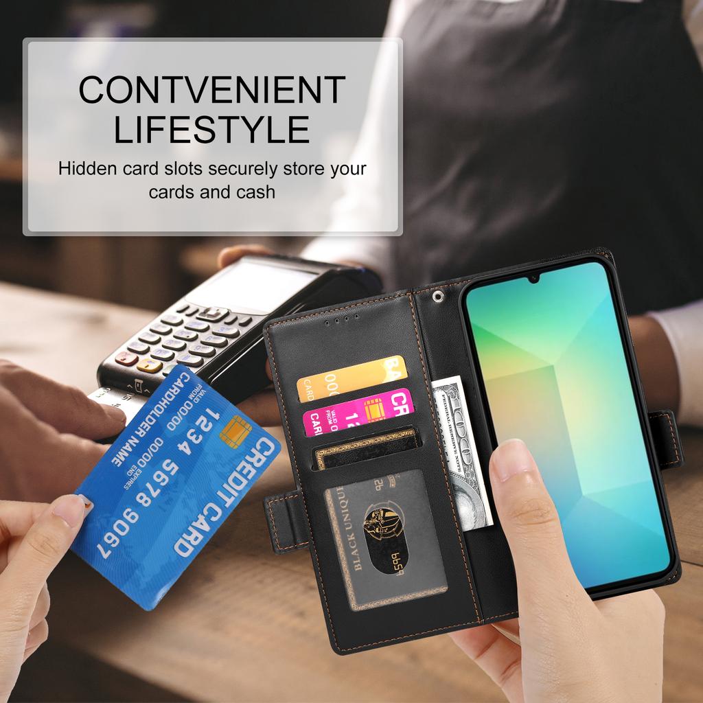 DF-010 For Samsung Galaxy A06 4G Stand Case PU Leather Wallet Phone Cover