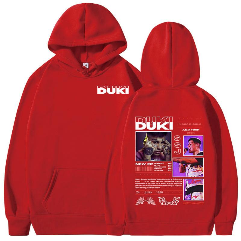 Rapper Duki Album Hoodies 2024 Tour Merch Long Sleeve Pullover Men Women Clothing Casual Fleece Oversized Sweatshirts Streetwear