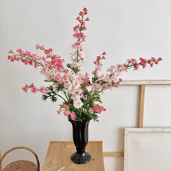Artificial Delphinium Flower 36.6" Long Stem Faux Silk Bouquets for Tall Vase Realistic Fake